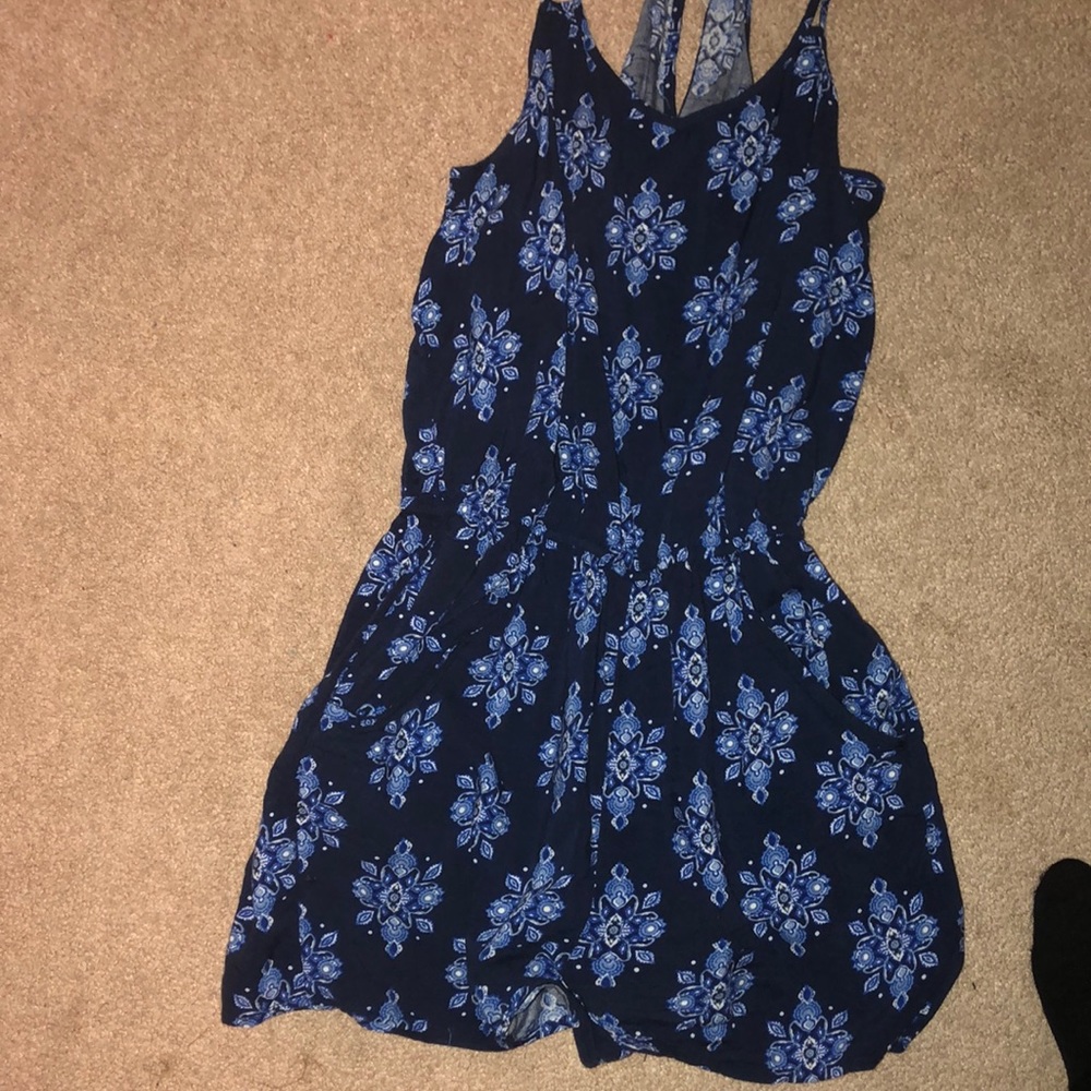 Blue Pattern Romper